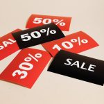 Sale Cards on Beige Background